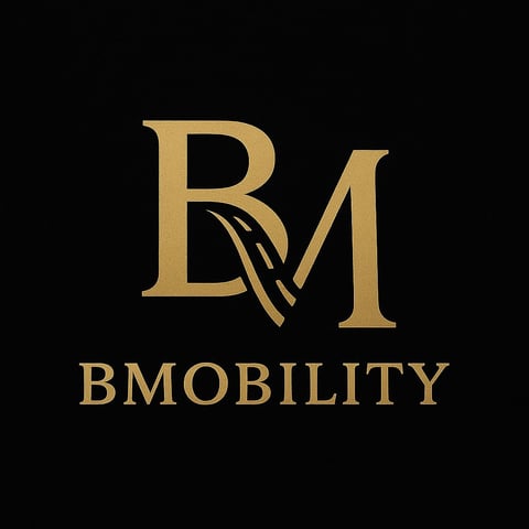 Bmobility LLC - Gold BM logo with feather design